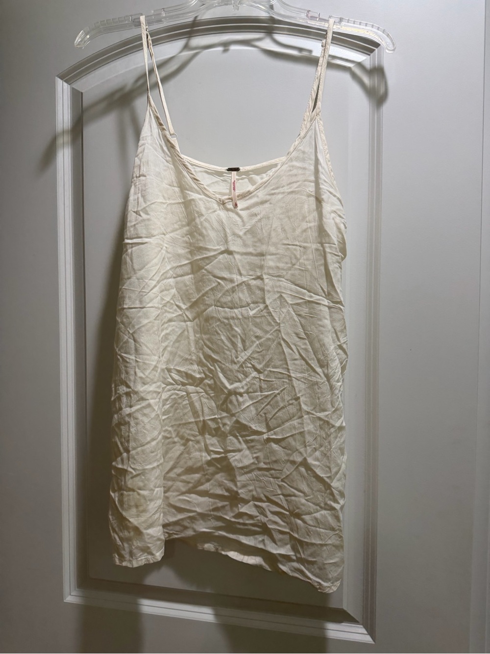 Free People Cream Slip Chemise with Spaghetti Straps